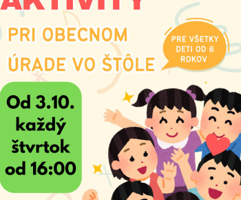 Aktuality / Detský klub každý štvrtok od 03.10.2024 o 16.00 hod na Obecnom úrade vo Štôle - foto